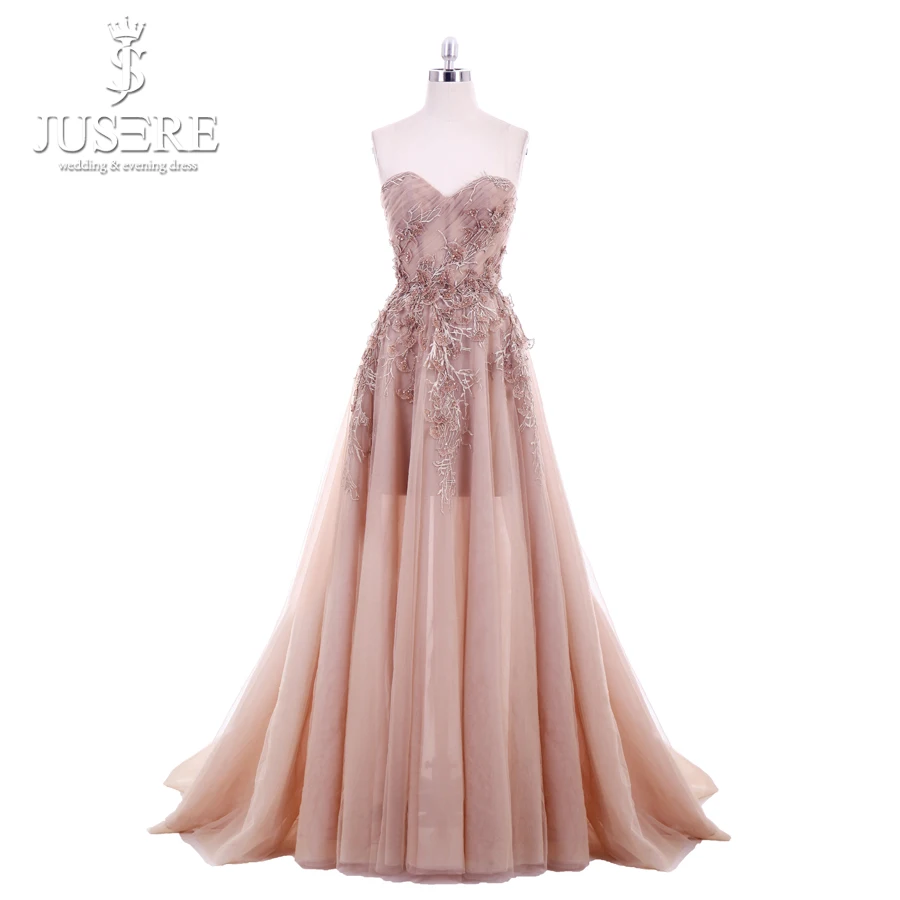 Jusere 2018 New A-Line Sweetheart Applique Top Sweep Train Zipper up Back Illusion Long Prom Dress Lace Appliques Evening Gowns
Jusere 2018 New A-Line Sweetheart Applique Top Sweep Train Zipper up Back Illusion Long Prom Dress Lace Appliques Evening Gowns