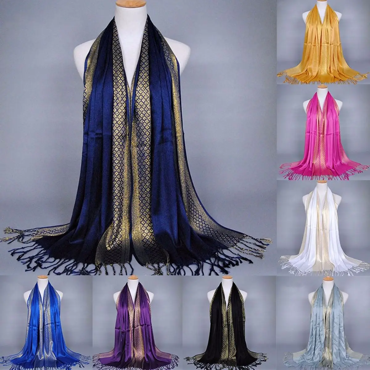 Women Tassel Pashmina Silk Scarf Lady Shade Stole Shawl Wraps Cotton Soft Muslim Hijab Scarves Plaid Long Retro Fringe Poncho
Women Tassel Pashmina Silk Scarf Lady Shade Stole Shawl Wraps Cotton Soft Muslim Hijab Scarves Plaid Long Retro Fringe Poncho