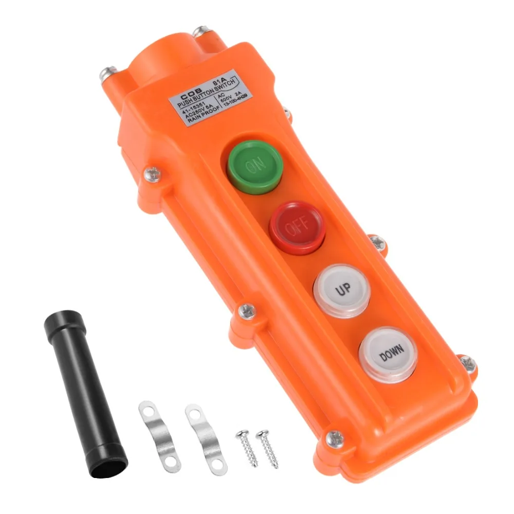 UXCELL Rainproof Hoist Crane Pendant ABS Control Station Push Button Switch Up Down On Off Left Right Orange Switch Accessories
UXCELL Rainproof Hoist Crane Pendant ABS Control Station Push Button Switch Up Down On Off Left Right Orange Switch Accessories