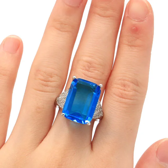 7.25# Elegant 18x13mm Top AAA+ Paris Blue Topaz CZ SheCrown Gift For Girls Silver Ring 20x18mm
7.25# Elegant 18x13mm Top AAA+ Paris Blue Topaz CZ SheCrown Gift For Girls Silver Ring 20x18mm