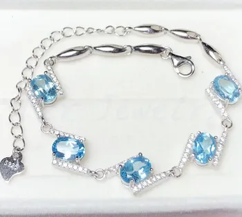 Topaz chain bracelet Free shipping Natural real blue topaz 925 sterling silver Fine jewelry 1.1ct*5pcs gemstone #BL18090411
Topaz chain bracelet Free shipping Natural real blue topaz 925 sterling silver Fine jewelry 1.1ct*5pcs gemstone #BL18090411