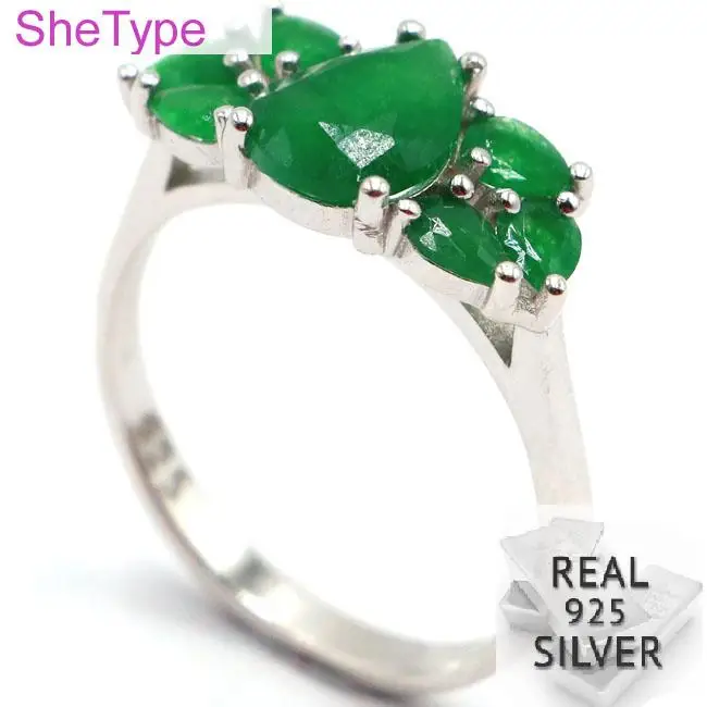 SheType 3.0g Real Green Emerald Gift For Girls Real 925 Solid Sterling Silver Rings 19x9mm
SheType 3.0g Real Green Emerald Gift For Girls Real 925 Solid Sterling Silver Rings 19x9mm