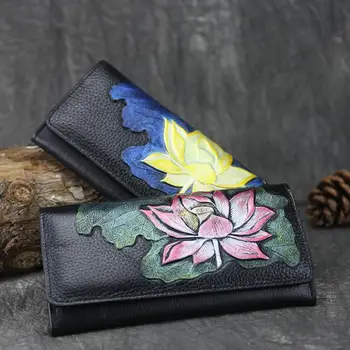 Retro genuine leather long type wallet emboss flower women clutch bag high quality money bag C15
Retro genuine leather long type wallet emboss flower women clutch bag high quality money bag C15