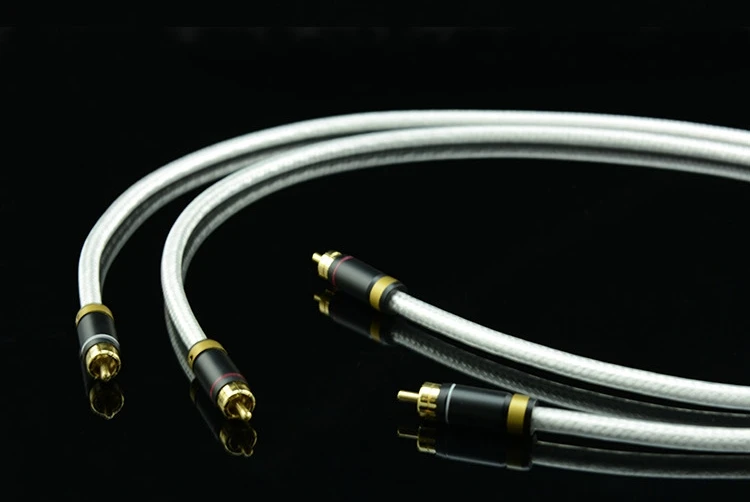 Sliver Plated 6N OFC Hi Fi 99.99997/% High End MPS M-4 2RCA to 2RCA Audio Cable