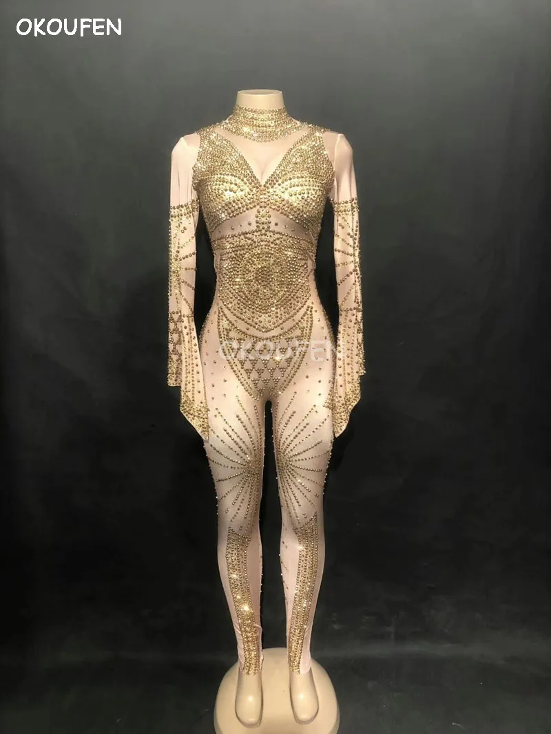 Modern Female Singer Sexy Golden Long sleeves Jumpsuits nightclub bar singer stage dance wear adult performance clothing 
Modern Female Singer Sexy Golden Long sleeves Jumpsuits nightclub bar singer stage dance wear adult performance clothing