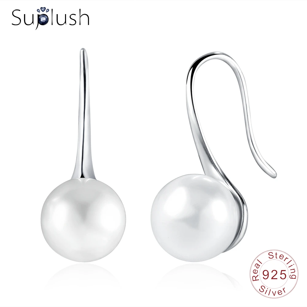 Suplush Silver Pearl Earrings 925 Sterling Silver Elegant Round Love Pearl Drop Earrings for Women Fine Wedding Jewelry Brincos
Suplush Silver Pearl Earrings 925 Sterling Silver Elegant Round Love Pearl Drop Earrings for Women Fine Wedding Jewelry Brincos