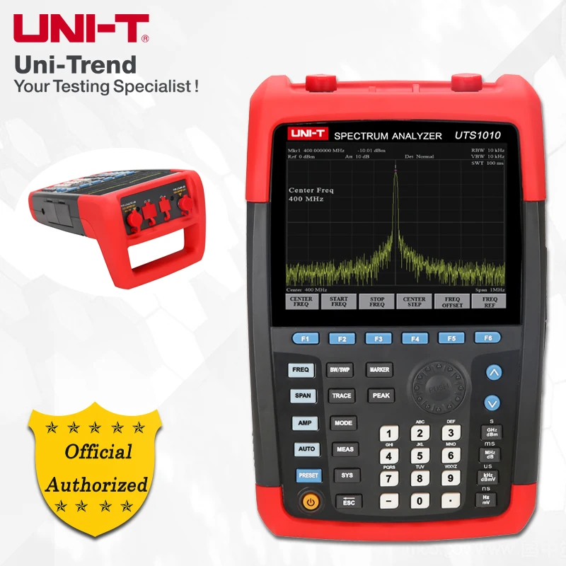 UNI-T UTS1010 Handheld Spectrum Analyzer; 9kHz to 2GHz Spectrum Analyzer, 1Hz Resolution, USB Communication
UNI-T UTS1010 Handheld Spectrum Analyzer; 9kHz to 2GHz Spectrum Analyzer, 1Hz Resolution, USB Communication