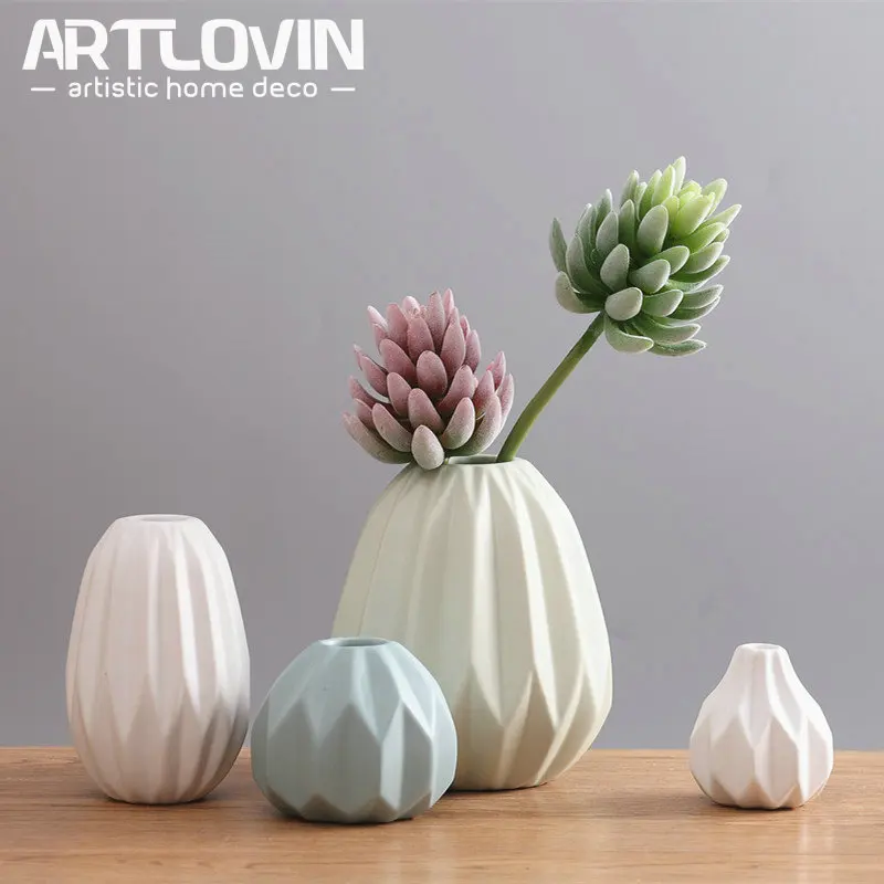 

Creative Modern Ceramic Vase Nice Home Decoration Tabletop Glass Terrarium For Wedding And Living Room Chinese Porcelain Vazen