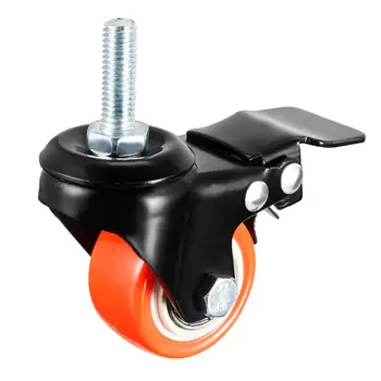 Uxcell 1pcs 1.5/2inch M8/M10/M12 25mm Swivel Caster Wheel PU 360 Degree Threaded Stem Orange/Black with Brake 110/132lb Capacity
Uxcell 1pcs 1.5/2inch M8/M10/M12 25mm Swivel Caster Wheel PU 360 Degree Threaded Stem Orange/Black with Brake 110/132lb Capacity