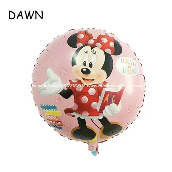 

50pcs/lot 18inch party supplies round shape mickey balloons minnie ballon party decoration foil balloons mickey helium globos