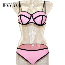 WEIXIA 2018 Sexy Micro Bikini Swimwear Women WX21 Swimsuit Best selling New Halter Brazilian Bikini Set Beach Bathing Suits 
WEIXIA 2018 Sexy Micro Bikini Swimwear Women WX21 Swimsuit Best selling New Halter Brazilian Bikini Set Beach Bathing Suits