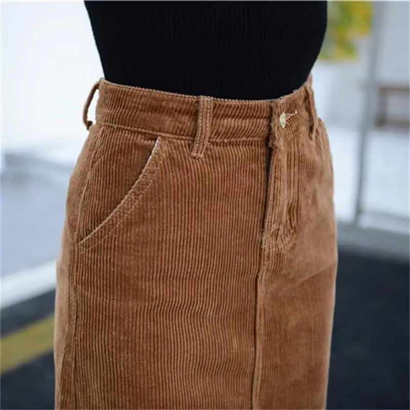 Cord skirt knee length Clearance