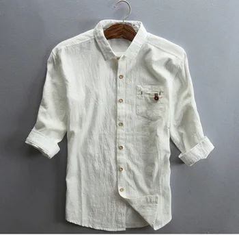 PADEGAO linen cotton mens shirt Three Quarter Sleeves summer tops shirts cotton slim Casual Vintage dress shirts white shirt 5XL
PADEGAO linen cotton mens shirt Three Quarter Sleeves summer tops shirts cotton slim Casual Vintage dress shirts white shirt 5XL