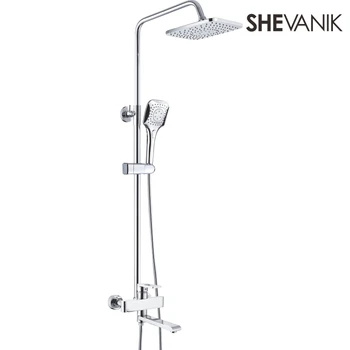 SHEVANIK Shower system,set shower set brass faucet and overhead shower,bath mixer set with shower head,hot and cold water kit,tropical rain,the composition of brass,chrome-plated,faucet Wall bath rain shower head,S9336
SHEVANIK Shower system,set shower set brass faucet and overhead shower,bath mixer set with shower head,hot and cold water kit,tropical rain,the composition of brass,chrome-plated,faucet Wall bath rain shower head,S9336