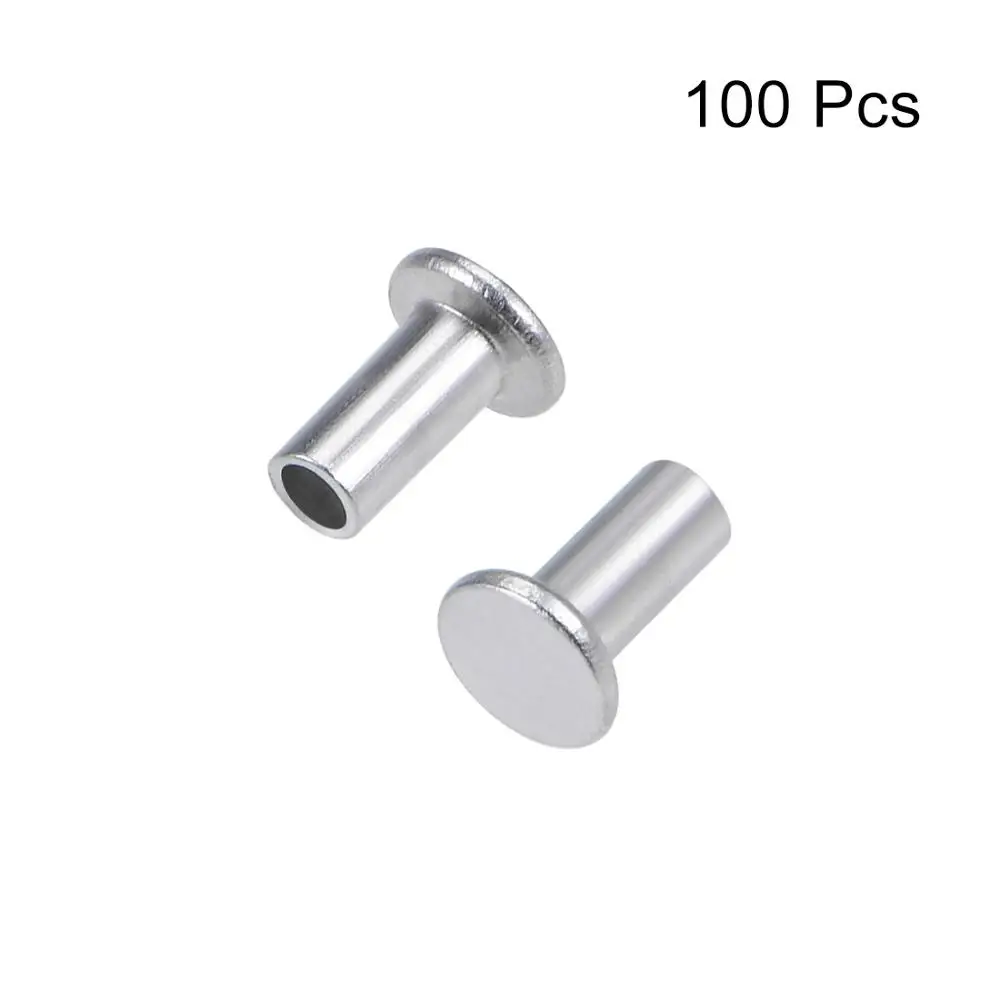UXCELL 100Pcs Aluminum Flat Head Semi-Tubular Rivets M2x12/M2.5x4/M2.5x10/M3x6/M3x9/M4x12/M4x20/M5x12/M6x12mm Silver Tone Rivet
UXCELL 100Pcs Aluminum Flat Head Semi-Tubular Rivets M2x12/M2.5x4/M2.5x10/M3x6/M3x9/M4x12/M4x20/M5x12/M6x12mm Silver Tone Rivet