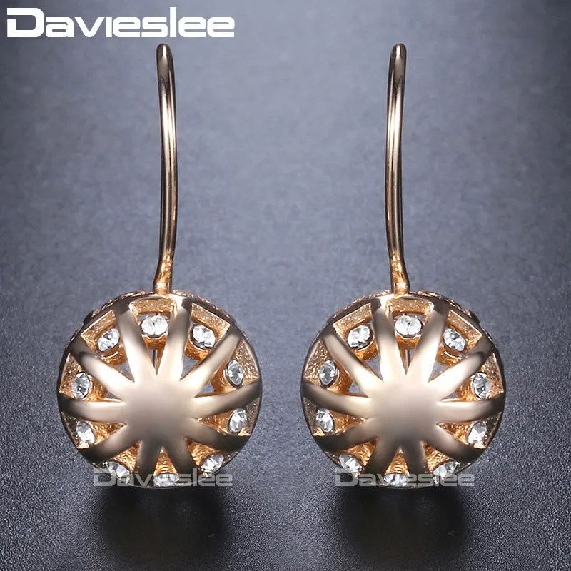 Davieslee Dangle Earring for Women Engraving Flowers Round Ball Womens Earring 585 Rose Gold Filled Fashion Jewelry Gift DGE123
Davieslee Dangle Earring for Women Engraving Flowers Round Ball Womens Earring 585 Rose Gold Filled Fashion Jewelry Gift DGE123