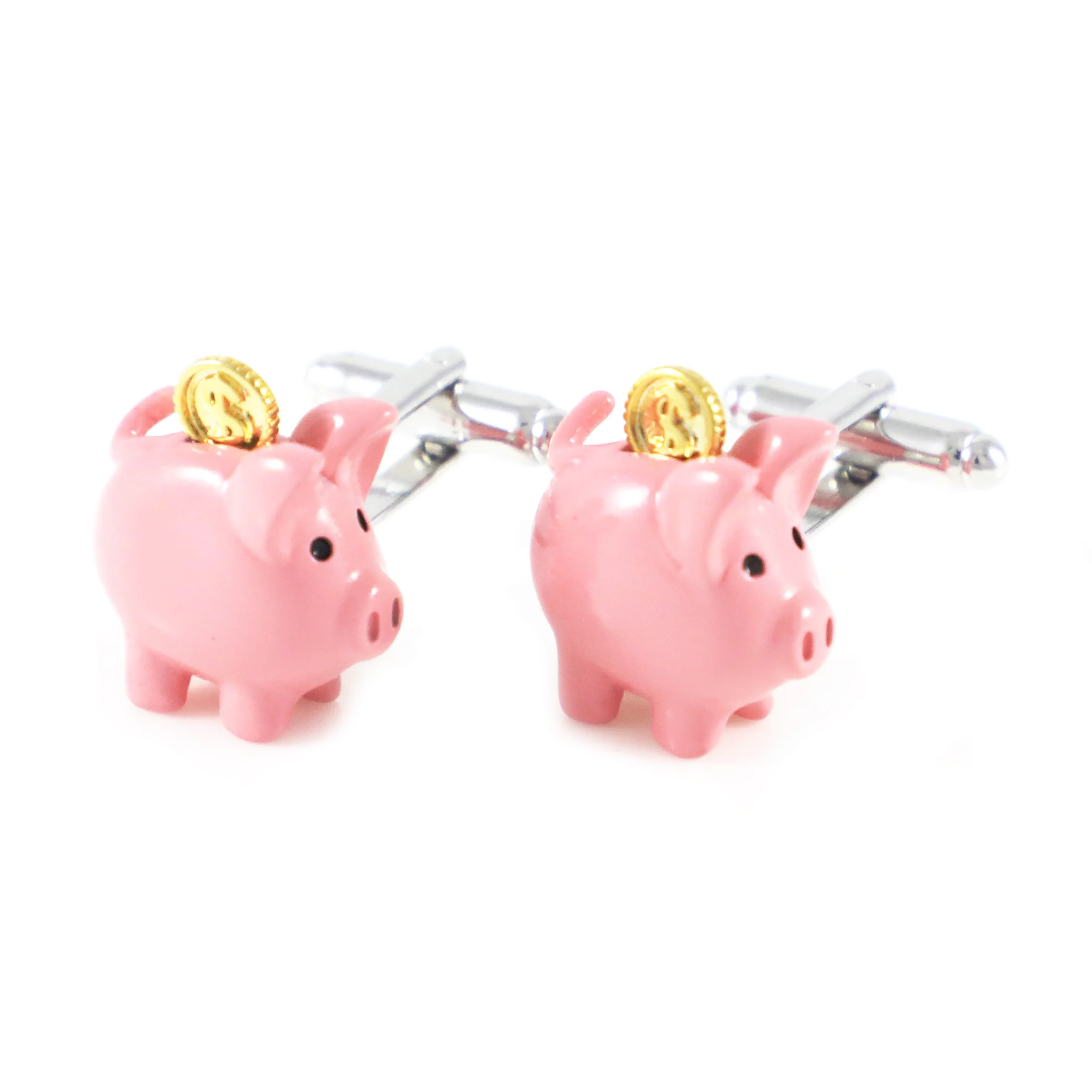 Pink Piggy Money Bank Cuff Links Father's Day Gift Birthday Wedding Gifts | Украшения и аксессуары
