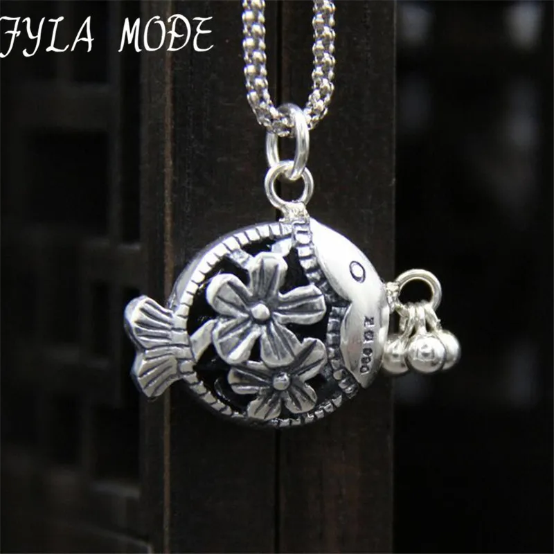 Authentic 990 Pure Silver Cute Fish Hollow Flower Pendants Women Girl Accessories Lovely Gift Retro Jewelry 18*21MM TYC246
Authentic 990 Pure Silver Cute Fish Hollow Flower Pendants Women Girl Accessories Lovely Gift Retro Jewelry 18*21MM TYC246
