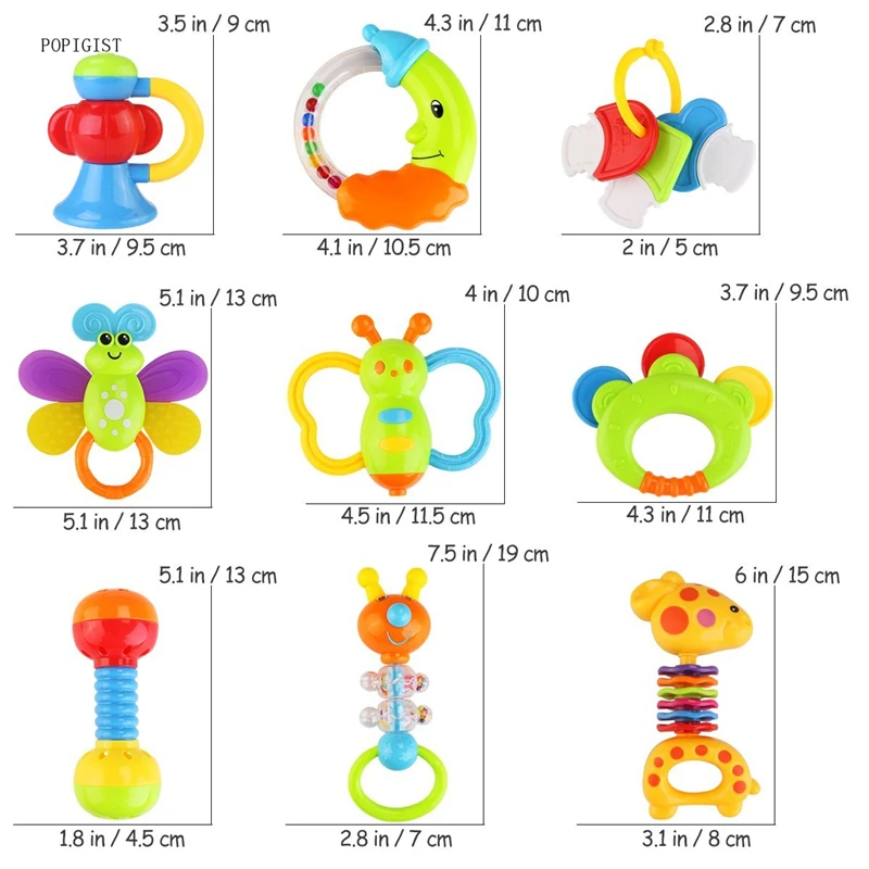 Baby-9pcs-Baby-s-First-Rattle-and-Teether-Toy-with-Giant-Milk-Bottle-Grasp-Colorful-Toys