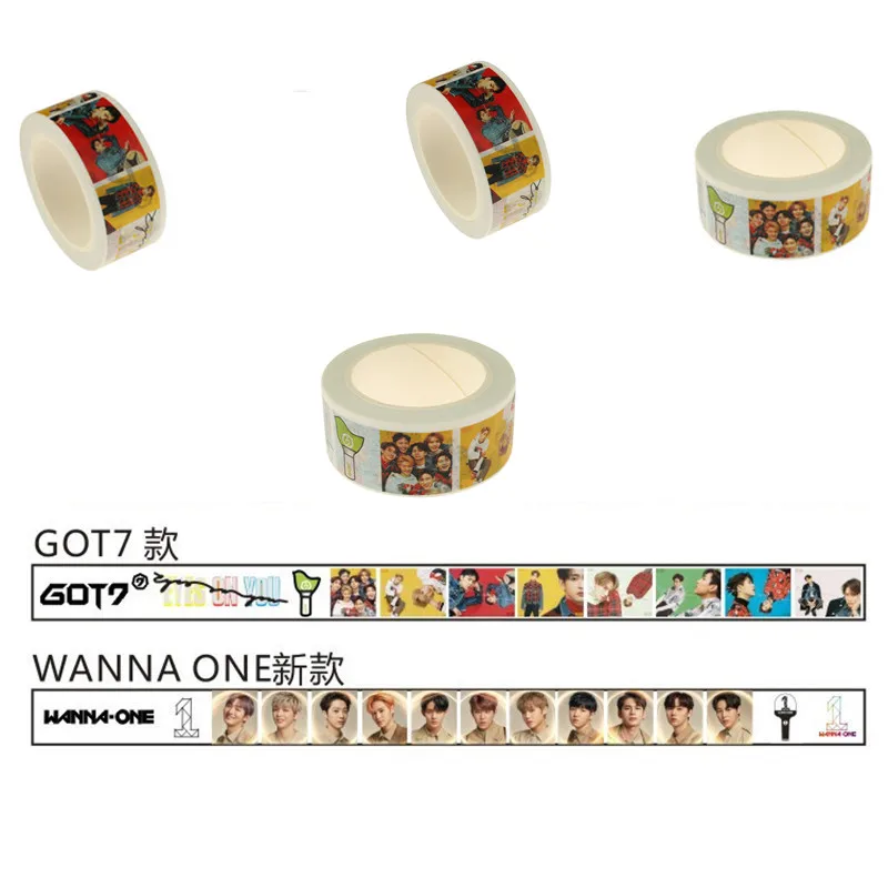 Kpop GOT7 WANNA ONE Sticker DIY Paper Masking Scrapbook Washi Tape Decorative Adhesive Tape Costume Props 2CM*10m HF186
Kpop GOT7 WANNA ONE Sticker DIY Paper Masking Scrapbook Washi Tape Decorative Adhesive Tape Costume Props 2CM*10m HF186