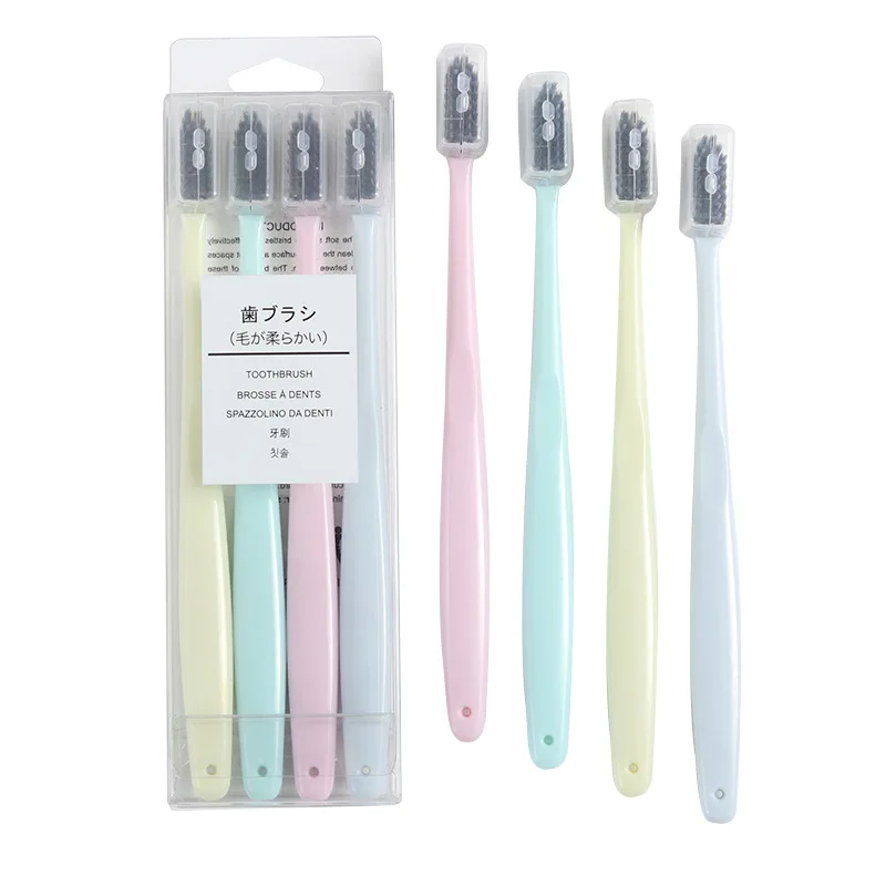 4 Pcs/ Set Nano Ultra Soft Oral Hygiene With sheath Family Pack Bamboo Charcoal Toothbrush Solid Color For Adults Children
4 Pcs/ Set Nano Ultra Soft Oral Hygiene With sheath Family Pack Bamboo Charcoal Toothbrush Solid Color For Adults Children