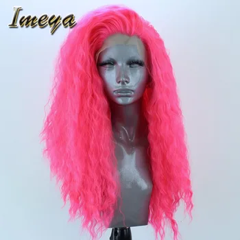 Imeya Glueless Lace Front Wigs Synthetic Rose Pink Color Long Curly Wigs Heat Resistant Fiber Cosplay/Party Wigs For Women
Imeya Glueless Lace Front Wigs Synthetic Rose Pink Color Long Curly Wigs Heat Resistant Fiber Cosplay/Party Wigs For Women