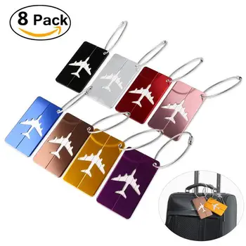 8pcs Aluminum Air Plane Pattern Luggage Tag Baggage Handbag ID Tag Name Card Holder with Key Ring
8pcs Aluminum Air Plane Pattern Luggage Tag Baggage Handbag ID Tag Name Card Holder with Key Ring