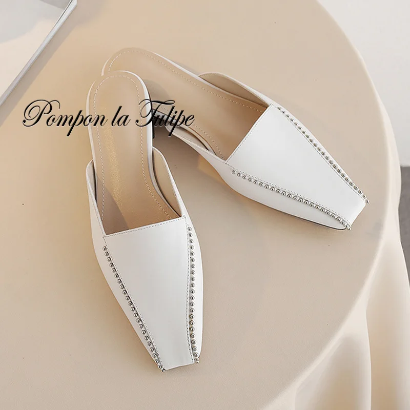QY 920037 Square Toe Genuine Cow Leather Surface with Sheepskin Insole Slip on Flats Mules Stylish Rhinestone Summer Shoes
QY 920037 Square Toe Genuine Cow Leather Surface with Sheepskin Insole Slip on Flats Mules Stylish Rhinestone Summer Shoes