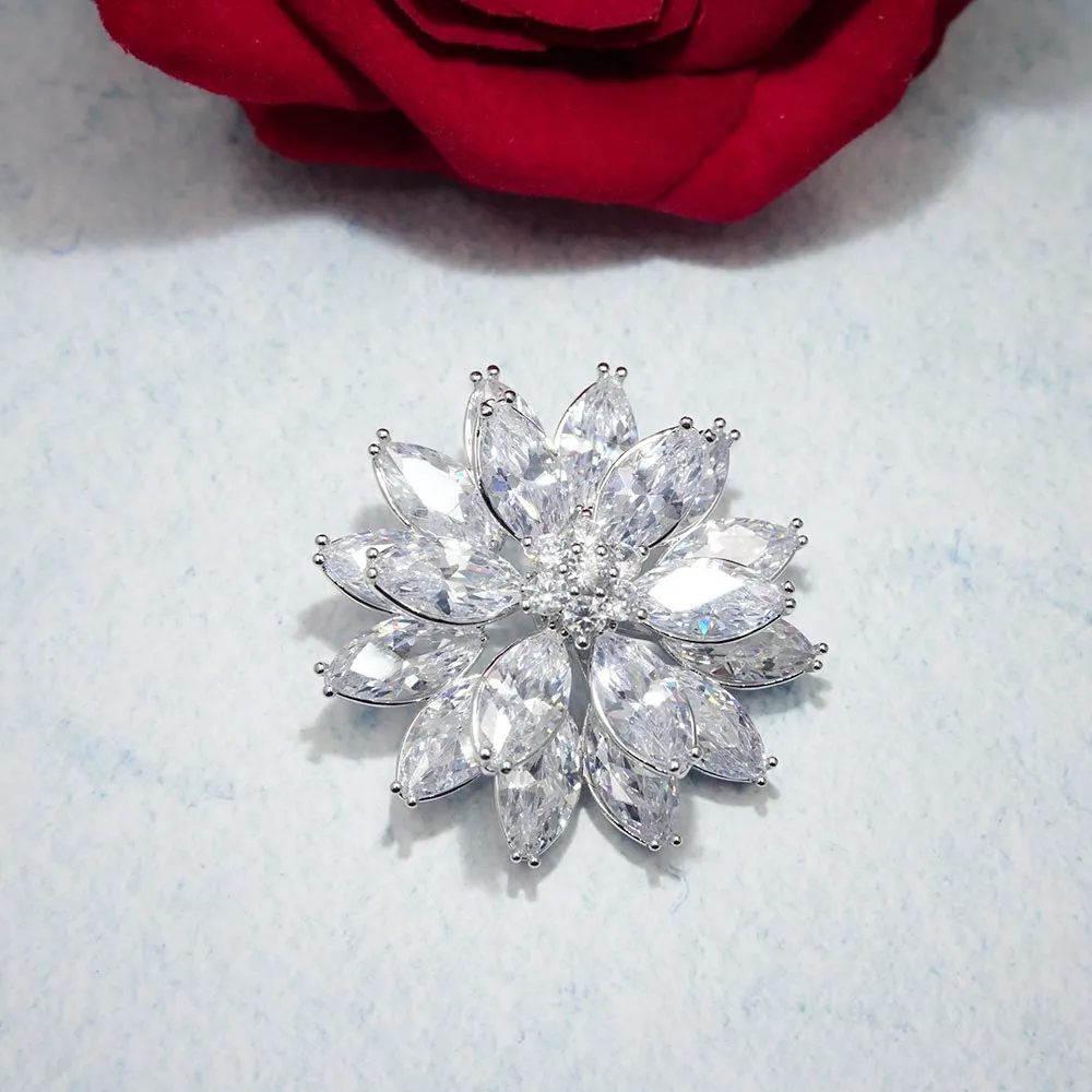 New Cute Rotatable Snowflake Christmas Brooch Copper Zircon Flower Brooches Pins Jewelry Scarf Bag Hat Clothes Accessories
New Cute Rotatable Snowflake Christmas Brooch Copper Zircon Flower Brooches Pins Jewelry Scarf Bag Hat Clothes Accessories