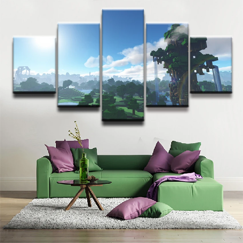 Canvas Painting 5 Pieces Minecraft Landscape Picture Wall Decor Game Poster Printed Pictures Home Decor For Living Room Wall Art
Canvas Painting 5 Pieces Minecraft Landscape Picture Wall Decor Game Poster Printed Pictures Home Decor For Living Room Wall Art