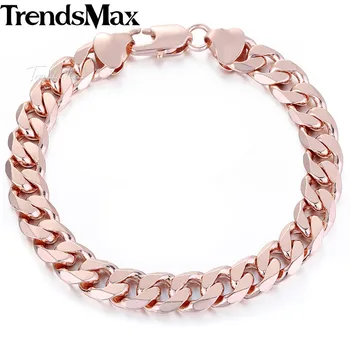 Rose Yellow Gold Filled Bracelet Flat Cut Round Curb Link Chain for Mens Womens Wristband Male Jewelry Gifts 10mm GB157
Rose Yellow Gold Filled Bracelet Flat Cut Round Curb Link Chain for Mens Womens Wristband Male Jewelry Gifts 10mm GB157