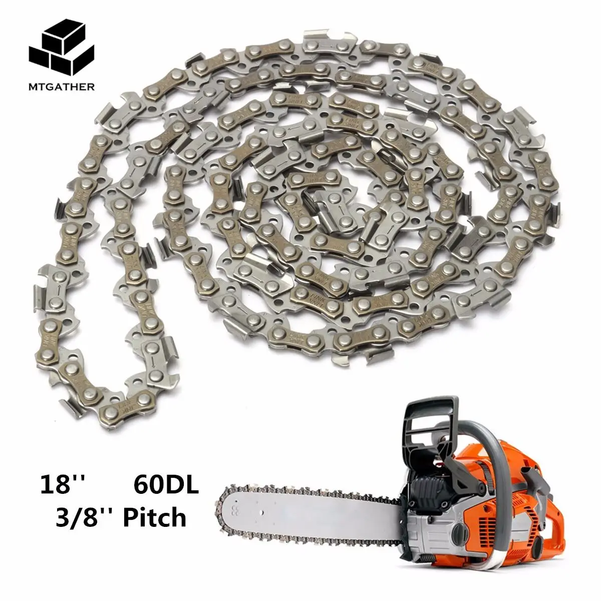 MTGATHER Substitution Chainsaw Saw Mill Chain Blade 18'' 60 Drive Link 3/8'' Pitch 050 Gauge for Wood cutting Chainsaw Parts
MTGATHER Substitution Chainsaw Saw Mill Chain Blade 18'' 60 Drive Link 3/8'' Pitch 050 Gauge for Wood cutting Chainsaw Parts