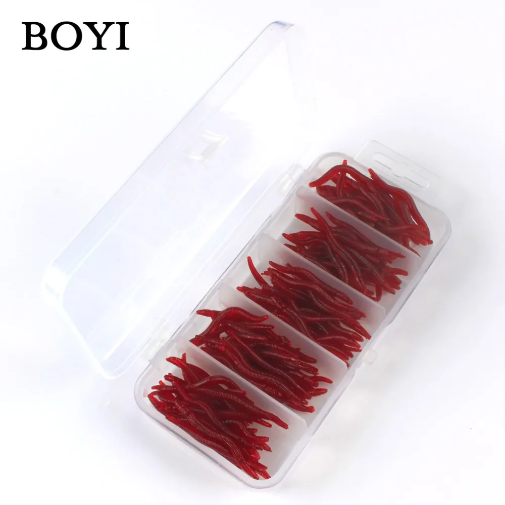 BOYI 150pcs/Set 4cm Soft Fishing Lure Plastic Red Earthworm Artificial Fishing Bait Worms Bionic Lure Set
BOYI 150pcs/Set 4cm Soft Fishing Lure Plastic Red Earthworm Artificial Fishing Bait Worms Bionic Lure Set
