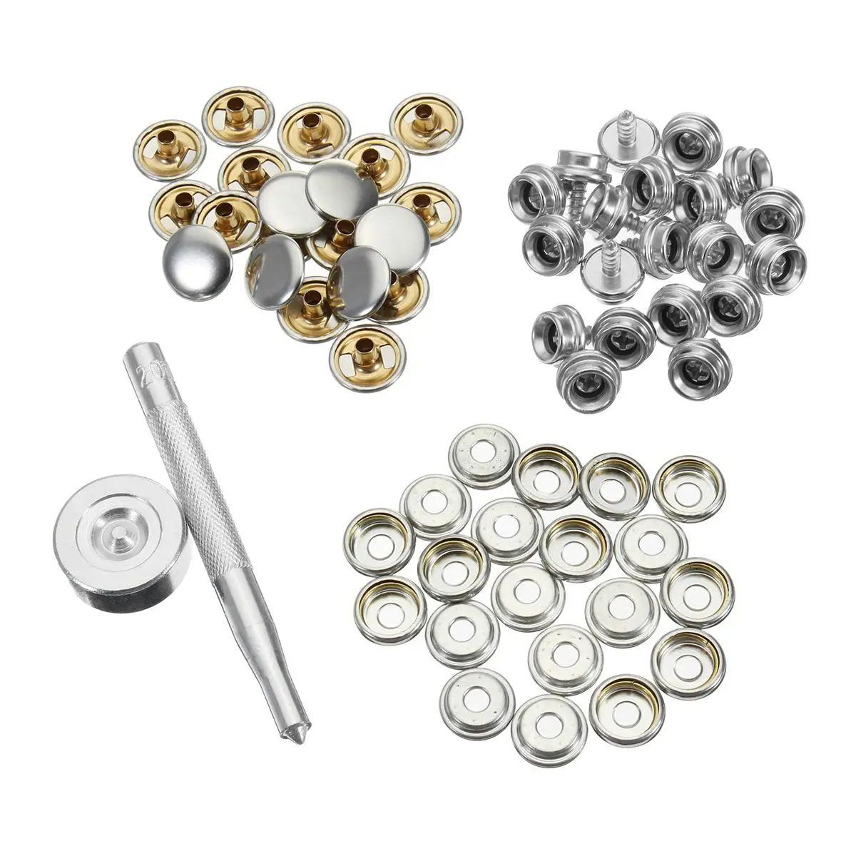 62Pcs 3/8" Snap Fastener Sets Boat Marine Cover Canvas Canopy Snap Fastener Sockets Screw
62Pcs 3/8" Snap Fastener Sets Boat Marine Cover Canvas Canopy Snap Fastener Sockets Screw