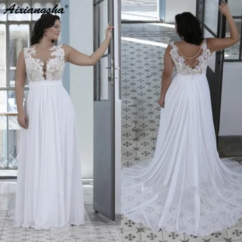 Vintage Lace Wedding Dresses 2019 A Line Sheer Bateau Neck Chiffon Top High Quality Plus Size Bride Dress Wedding Gown
Vintage Lace Wedding Dresses 2019 A Line Sheer Bateau Neck Chiffon Top High Quality Plus Size Bride Dress Wedding Gown
