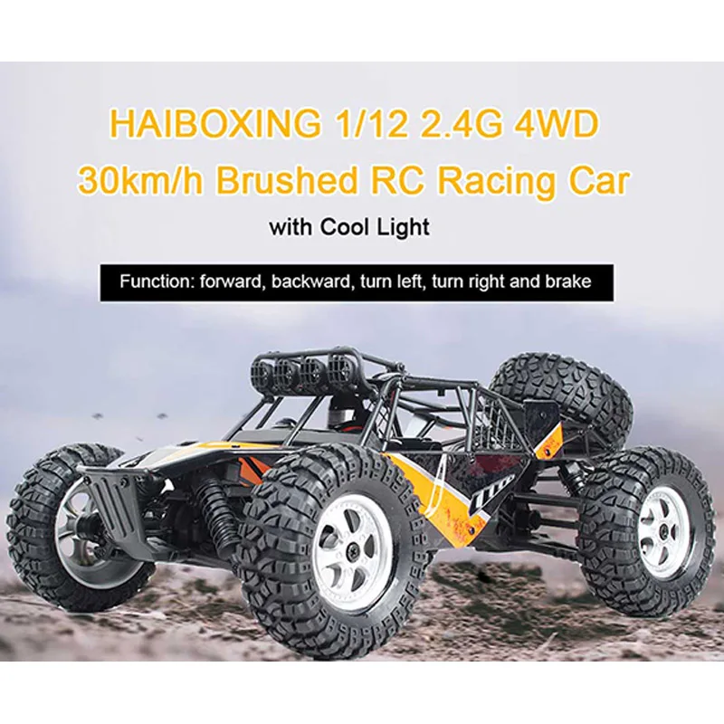 HAIBOXING 12815 1/12 2.4G 4WD 30km/h Brushed RC Racing Car Off-road Desert Truck with LED Light 2.4GHz Wireless Remote Control
HAIBOXING 12815 1/12 2.4G 4WD 30km/h Brushed RC Racing Car Off-road Desert Truck with LED Light 2.4GHz Wireless Remote Control