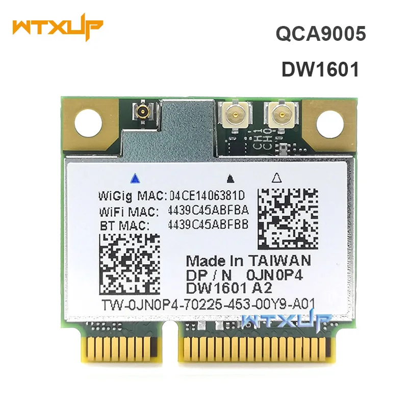Wireless wifi Card QCA9005 DW1601 AR9462 WiGig 802.11ad 7Gbps Bluetooth 4.0 Mini PCIE WIFI Adapter for Dell e6430/e7240
Wireless wifi Card QCA9005 DW1601 AR9462 WiGig 802.11ad 7Gbps Bluetooth 4.0 Mini PCIE WIFI Adapter for Dell e6430/e7240