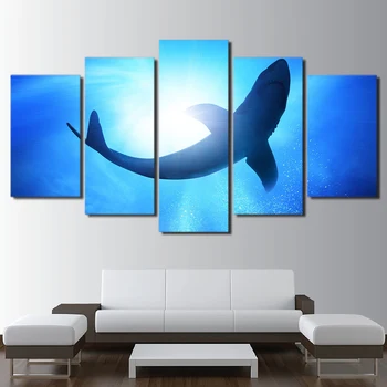 Canvas Wall Art Pictures Home Decor Living Room 5 Piece Big Shark Deep Blue Sea Ocean Paintings HD Prints Moon Posters Framework
Canvas Wall Art Pictures Home Decor Living Room 5 Piece Big Shark Deep Blue Sea Ocean Paintings HD Prints Moon Posters Framework