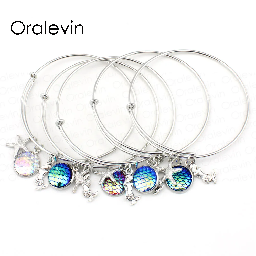 Fish Scale Mermaid Expandable Wire Bracelet Bangle Women Gift Summer Bracelet Jewelry (5 Colors available) 20Pcs/Lot, #LN1320-B
Fish Scale Mermaid Expandable Wire Bracelet Bangle Women Gift Summer Bracelet Jewelry (5 Colors available) 20Pcs/Lot, #LN1320-B