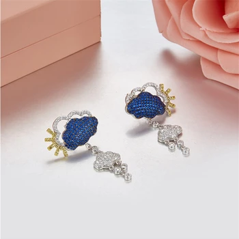 Weather Drop Earring for Women Personalized Sun Blue Cloud Rain Earrings 925 Sterling Silver Fine Jewelry Bijoux for Woman
Weather Drop Earring for Women Personalized Sun Blue Cloud Rain Earrings 925 Sterling Silver Fine Jewelry Bijoux for Woman