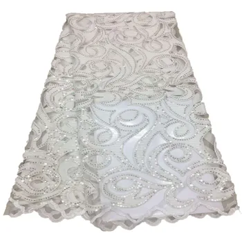 High Quality White African Lace Fabrics 5 Yards Velvet French Tulle Lace Embroidery Sequin Net Lace Fabric X644-2
High Quality White African Lace Fabrics 5 Yards Velvet French Tulle Lace Embroidery Sequin Net Lace Fabric X644-2