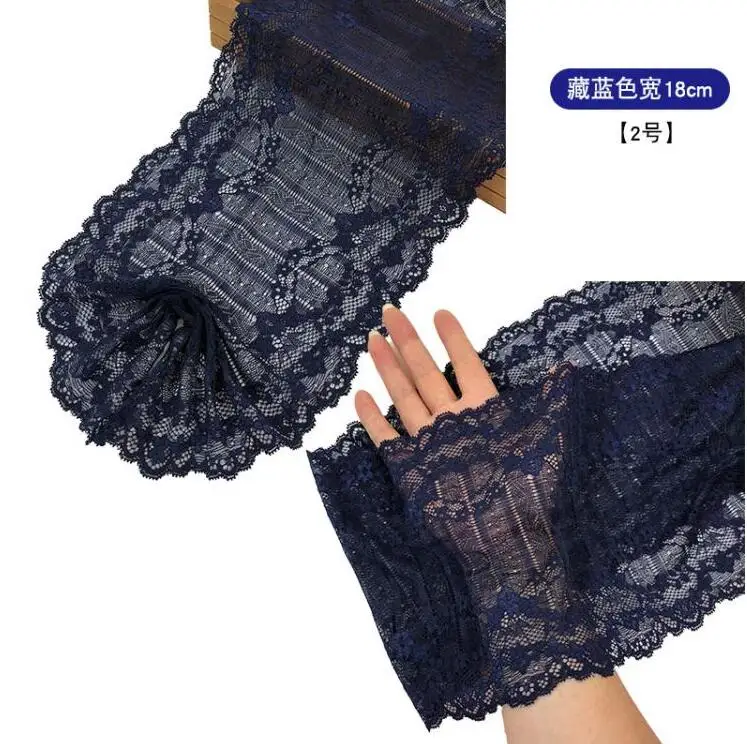 2 Meters/lot Navy Blue Elastic Lace Trim Mesh Embroidery Lace Fabric DIY Underwear Bra Accessories 18cm Width
2 Meters/lot Navy Blue Elastic Lace Trim Mesh Embroidery Lace Fabric DIY Underwear Bra Accessories 18cm Width