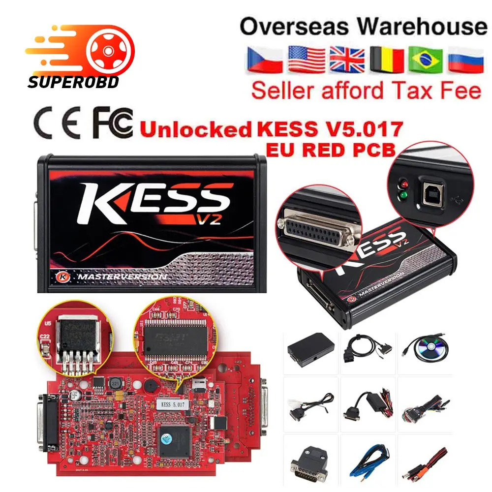 Online EU Red Kess V5.017 V2.47 OBD2 Manager Tuning Kit KTAG V2.25 V7.020 4 LED Kess V2 5.017 BDM Frame ECU Programmer
Online EU Red Kess V5.017 V2.47 OBD2 Manager Tuning Kit KTAG V2.25 V7.020 4 LED Kess V2 5.017 BDM Frame ECU Programmer