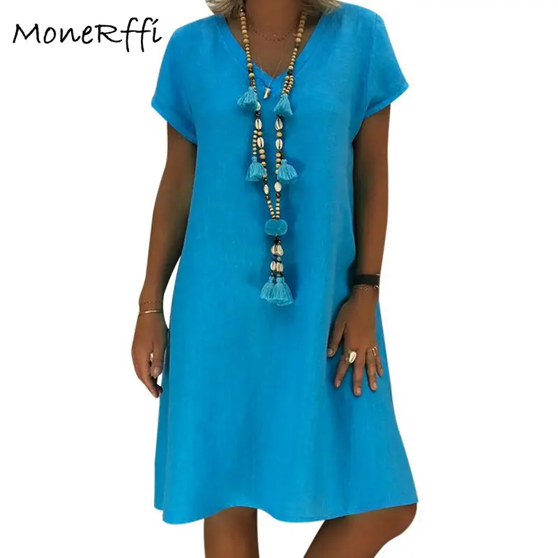 MoneRffi Summer Women Short Sleeve Dress V-Neck Bohemian Dresses For Female Loose Large Size Beachwear Sundress Mujer Vestidos
MoneRffi Summer Women Short Sleeve Dress V-Neck Bohemian Dresses For Female Loose Large Size Beachwear Sundress Mujer Vestidos
