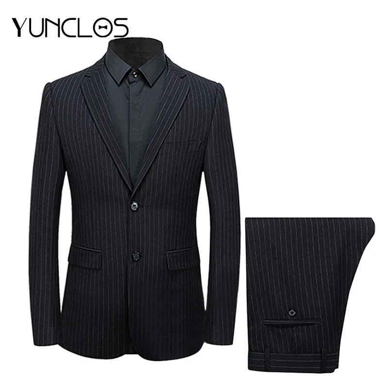 YUNCLOS Business 2 Pieces Men Suit Classic Wedding Stripped Suits Costume Men Slim Fit Fashion Design Suits Tuxedos
YUNCLOS Business 2 Pieces Men Suit Classic Wedding Stripped Suits Costume Men Slim Fit Fashion Design Suits Tuxedos