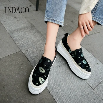 Casual Shoes Women Platform Sneakers Shoes Leather Women Loafers Printed Black 5cm
Casual Shoes Women Platform Sneakers Shoes Leather Women Loafers Printed Black 5cm