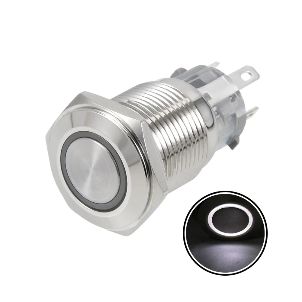 UXCELL 1 PCS Push Button Switch Momentary Metal 16mm Mounting Dia 5A 1NO 1NC 220V White LED Light For Power Button Switch
UXCELL 1 PCS Push Button Switch Momentary Metal 16mm Mounting Dia 5A 1NO 1NC 220V White LED Light For Power Button Switch