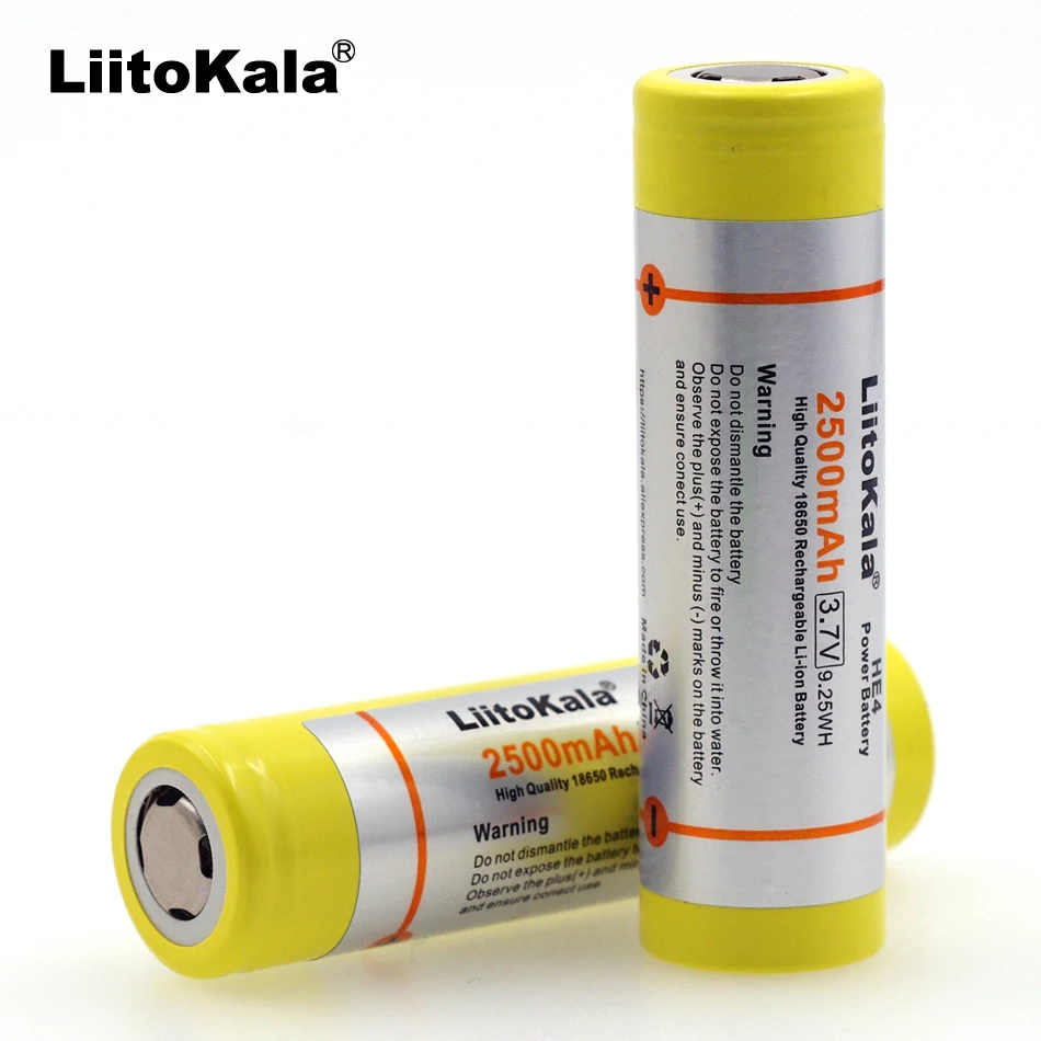 Liitokala 2pcs new Original HE4 LGDBHE41865 18650 battery 3.7V 2500mAh HE4 Lithium Power Battery for Electronic products
Liitokala 2pcs new Original HE4 LGDBHE41865 18650 battery 3.7V 2500mAh HE4 Lithium Power Battery for Electronic products
