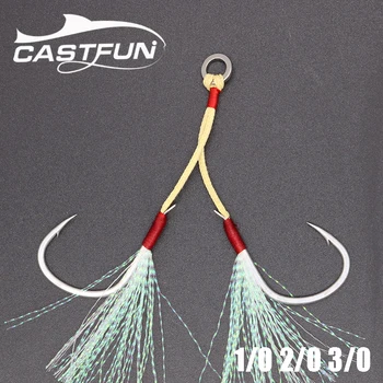 Slow Jig Hook 1/0 2/0 3/0 Metal Jig Double Hook High Carbon Steel Assist Hooks With Feather Kevlar Line Fishing Hook
Slow Jig Hook 1/0 2/0 3/0 Metal Jig Double Hook High Carbon Steel Assist Hooks With Feather Kevlar Line Fishing Hook