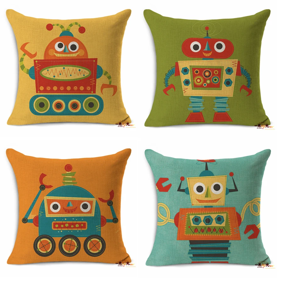Lovely Cartoon animal Robot printed quality cushion Almofadas 45X45CM fine Linen Pillow Decorative Cushions without filling QX91
Lovely Cartoon animal Robot printed quality cushion Almofadas 45X45CM fine Linen Pillow Decorative Cushions without filling QX91